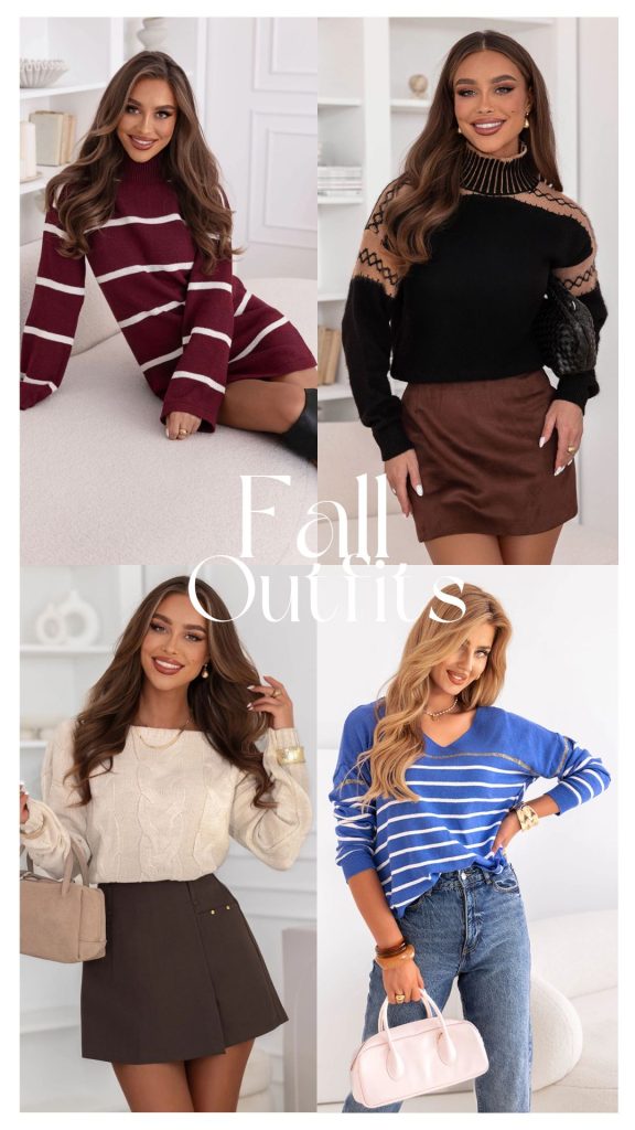 swetry na jesień Wzorzyste swetry