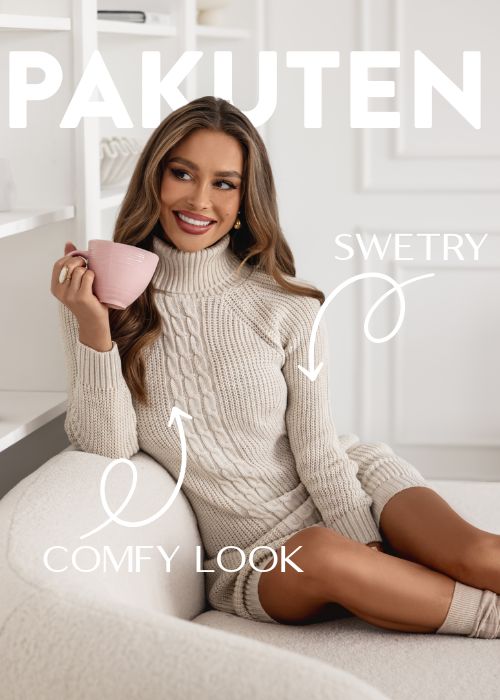 COMFY LOOK- otulający sweter w beżowym kolorze